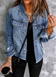 Foto 2 | Chaqueta Vaquera Evaless Boyfriend Washed Crop Para Mujer Color Azul Islandés - Venta Internacional.