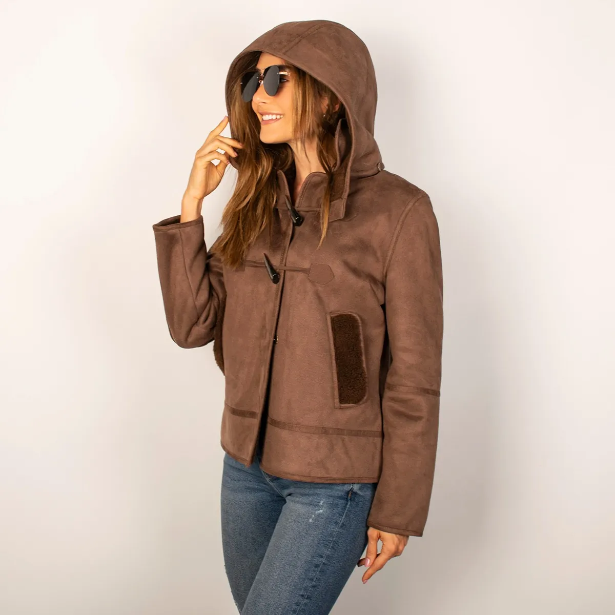 Foto 3 pulgar | Chamarra Greenlander De Gamuza Con Gorro Desmontable Para Mujer