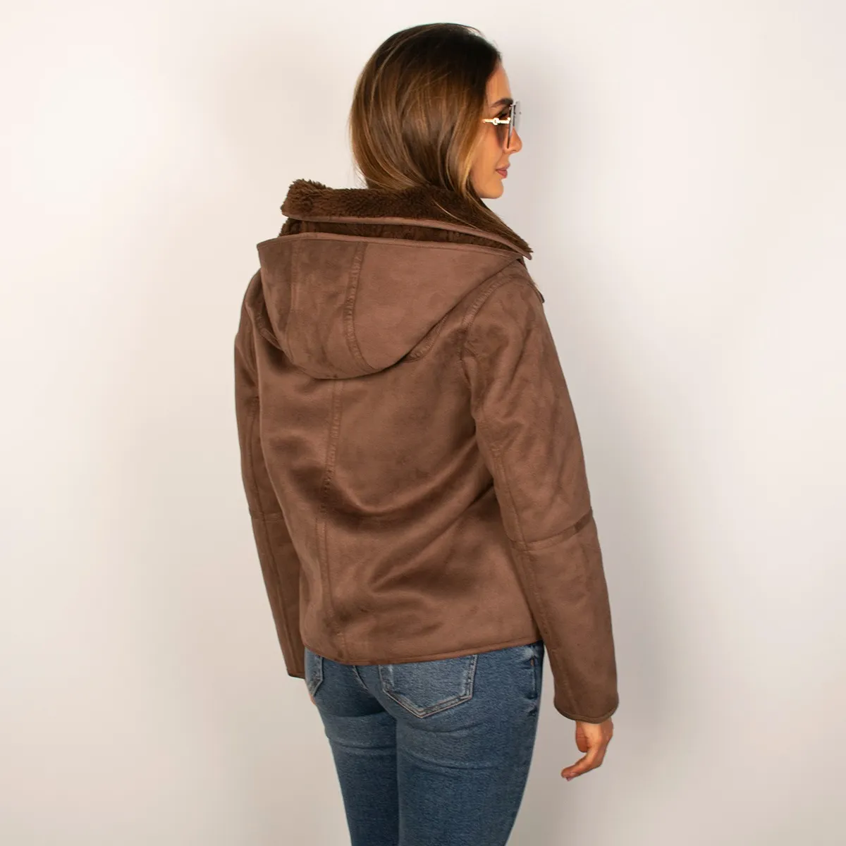 Foto 6 pulgar | Chamarra Greenlander De Gamuza Con Gorro Desmontable Para Mujer