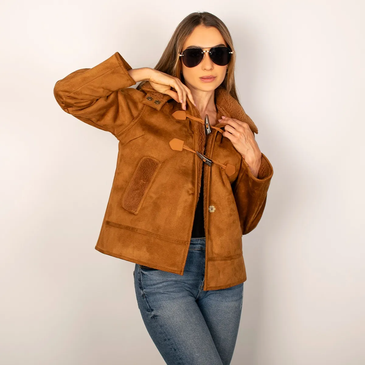Foto 2 pulgar | Chamarra Greenlander De Gamuza Con Gorro Desmontable Para Mujer
