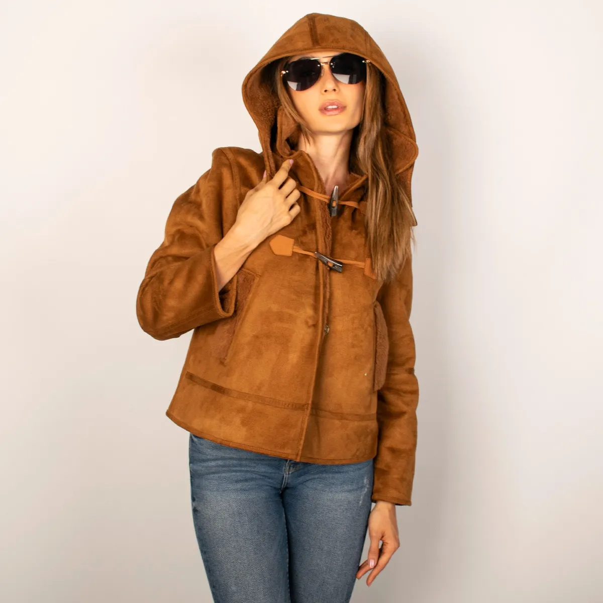 Foto 3 pulgar | Chamarra Greenlander De Gamuza Con Gorro Desmontable Para Mujer