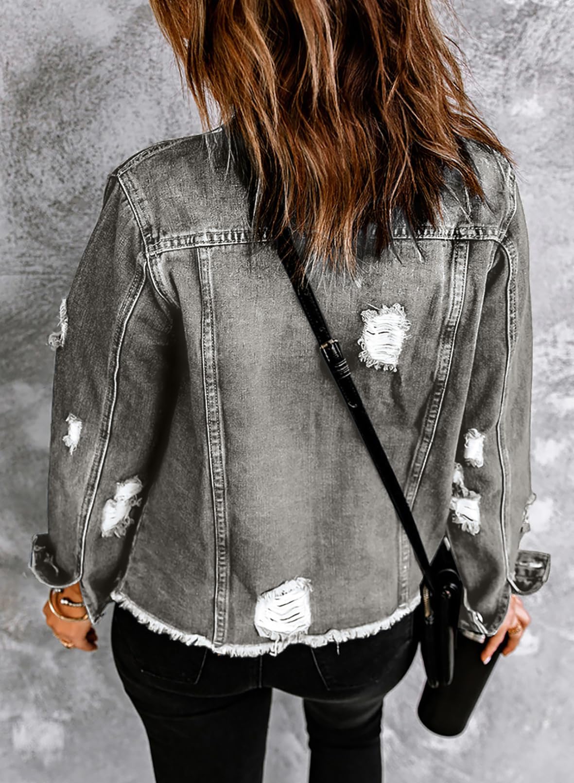 Foto 4 pulgar | Chaqueta Vaquera Evaless Para Mujer  Color Gris  Talla S - Venta Internacional.