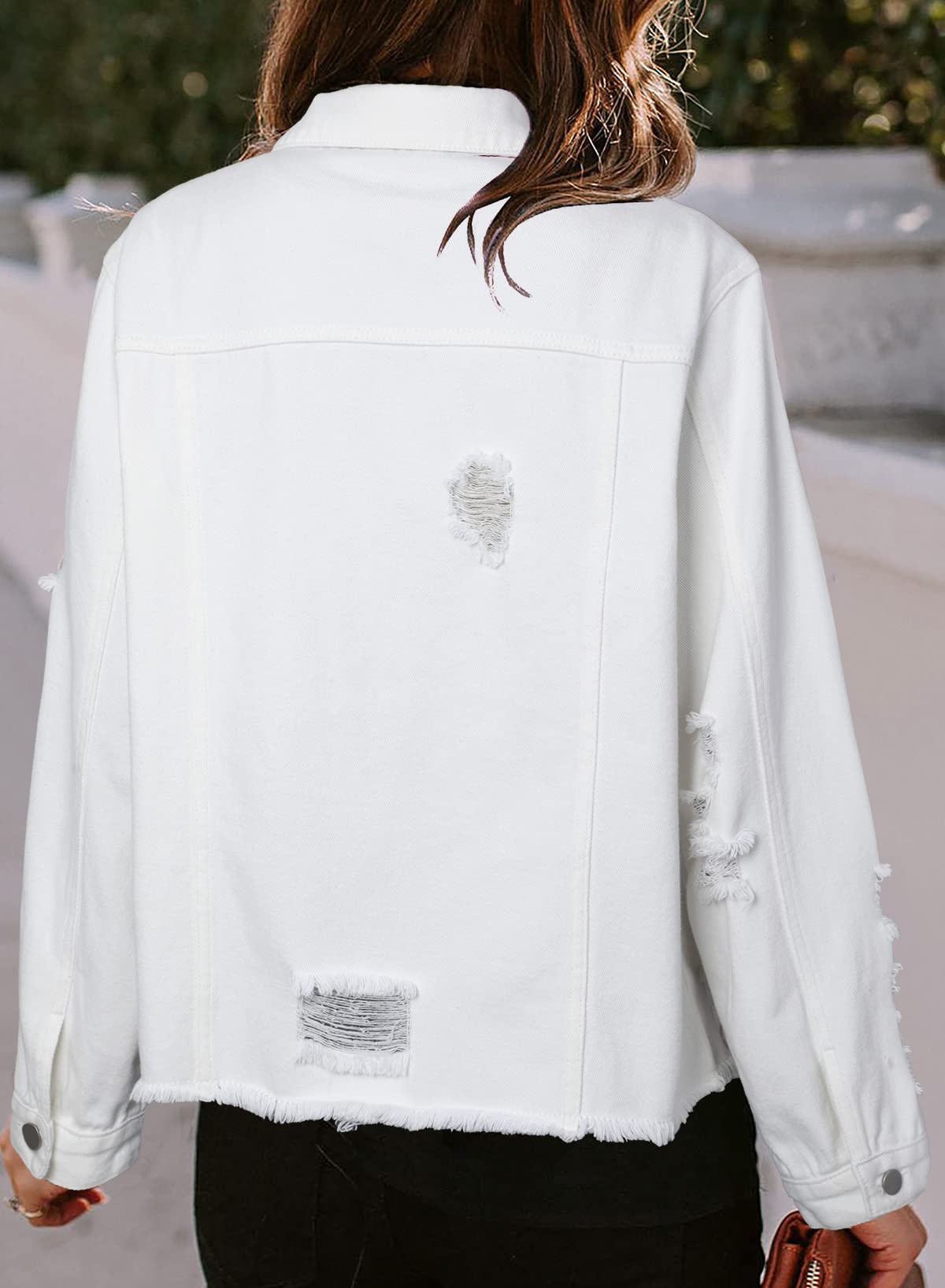 Foto 4 pulgar | Chaqueta Vaquera Evaless Boyfriend Washed White Para Mujer - Venta Internacional.