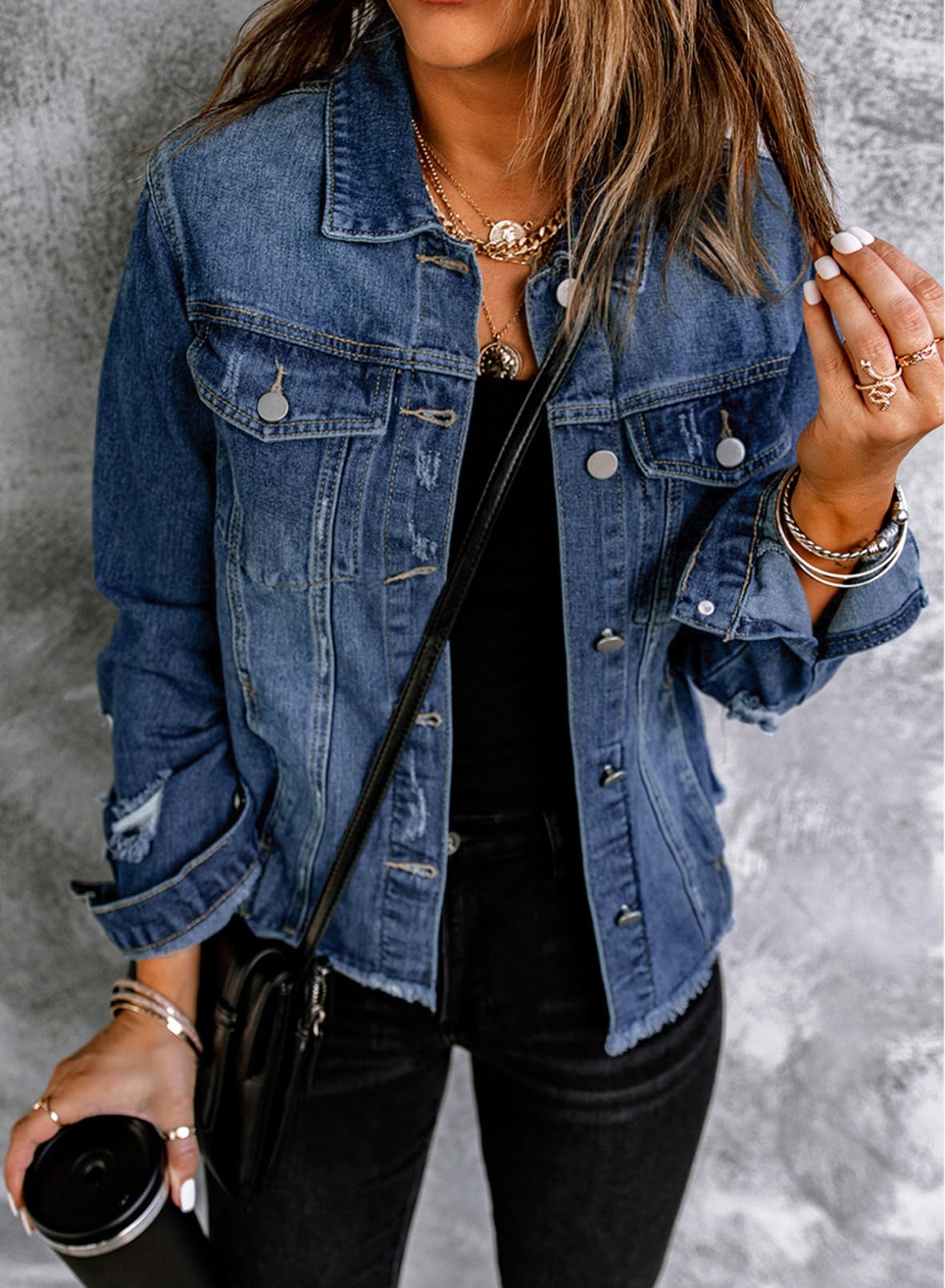 Foto 3 pulgar | Chaqueta Vaquera Evaless Para Mujer Boyfriend Bluing Small - Venta Internacional.