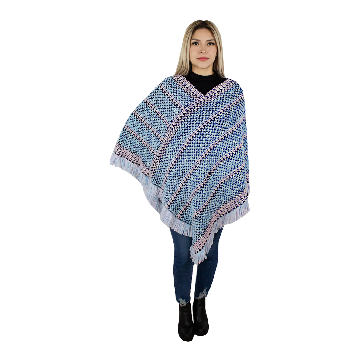 Foto 5 pulgar | Capa Poncho Tejida Vasarelli para Mujer
