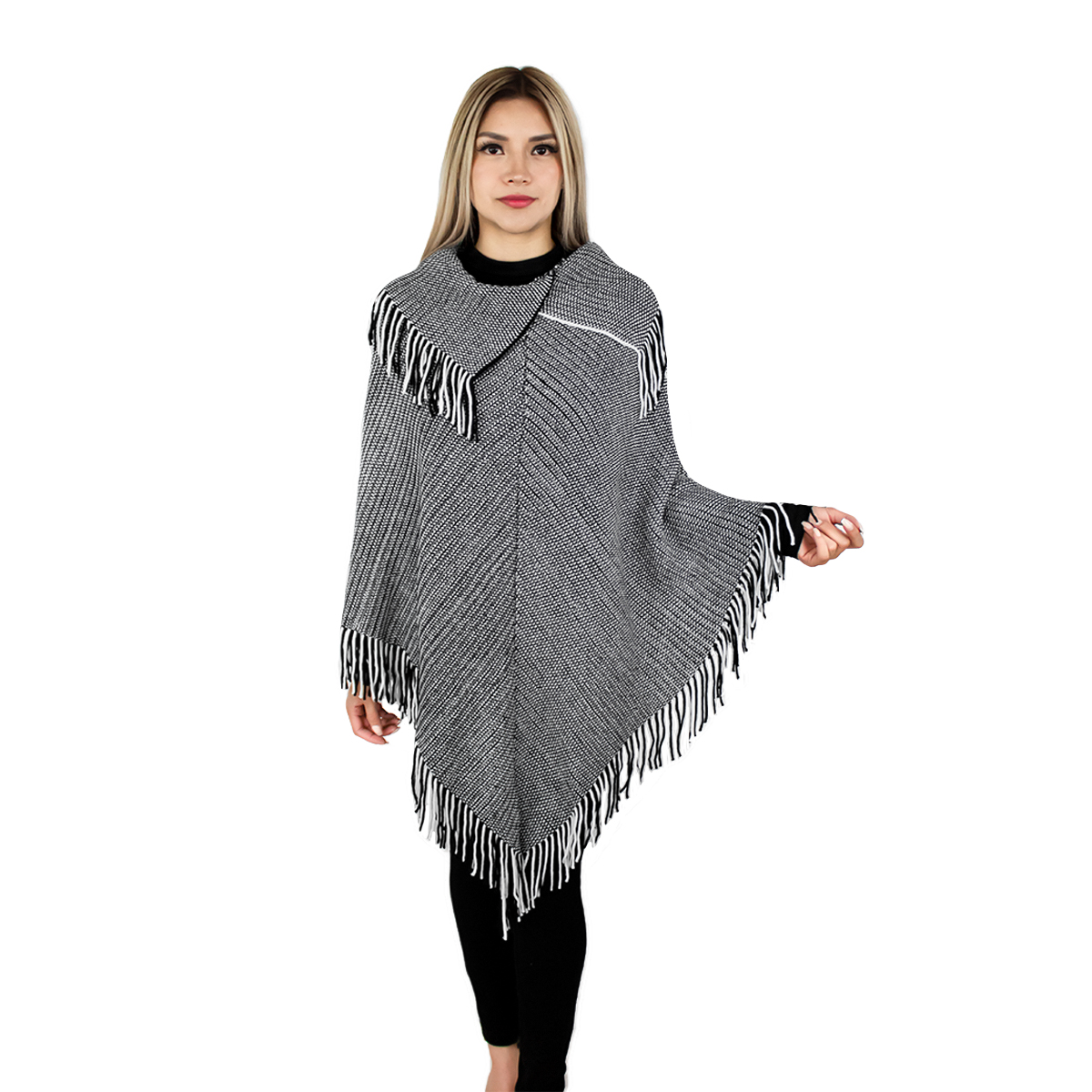 Foto 2 pulgar | Capa Poncho Tejida Para Mujer Marca Vasarelli