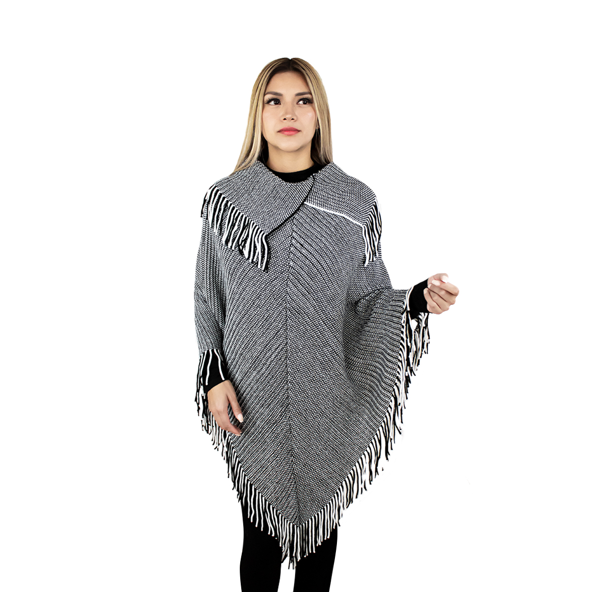 Foto 5 pulgar | Capa Poncho Tejida Para Mujer Marca Vasarelli