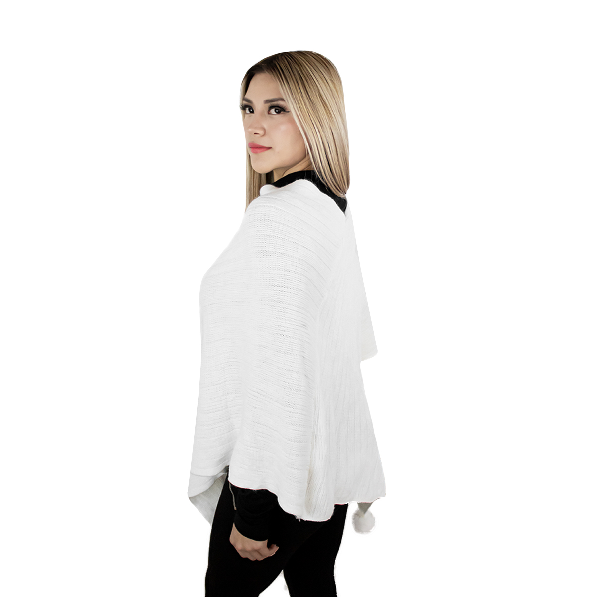 Foto 4 pulgar | Capa Poncho Tejida Para Mujer Marca Vasarelli