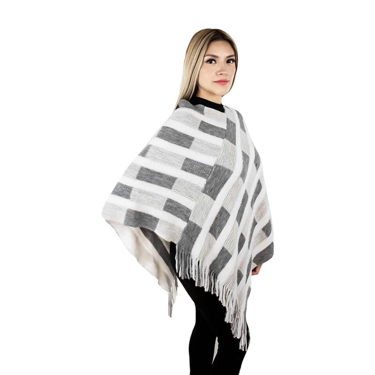 Foto 3 pulgar | Capa Poncho Tejida Para Mujer Marca Vasarelli