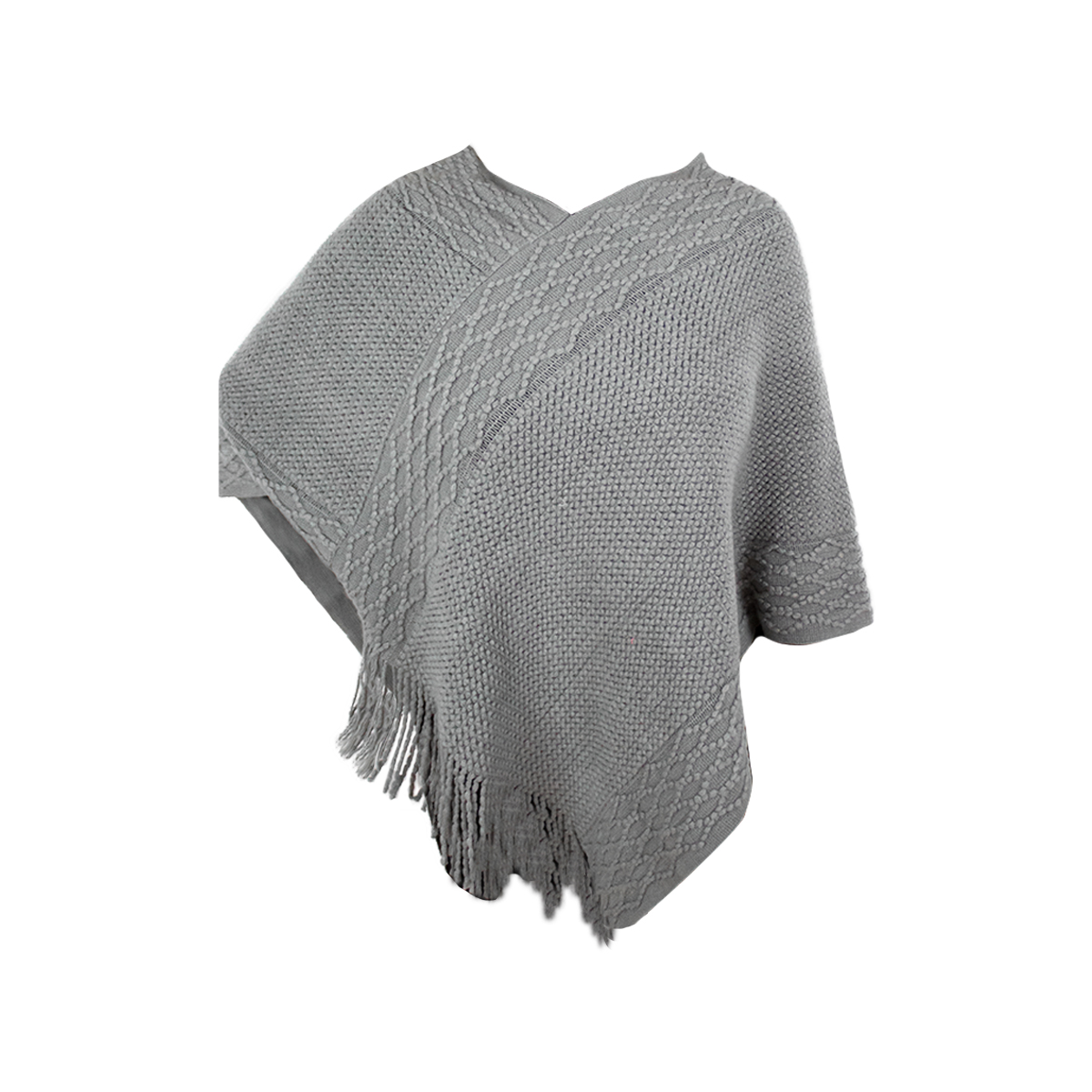 Foto 3 | Capa Poncho Tejida Vasarelli Gris para Mujer