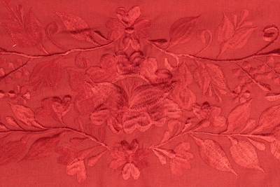 Foto 6 | Rebozo Chal Yucateco Artesanal Rojo Bordado A Mano