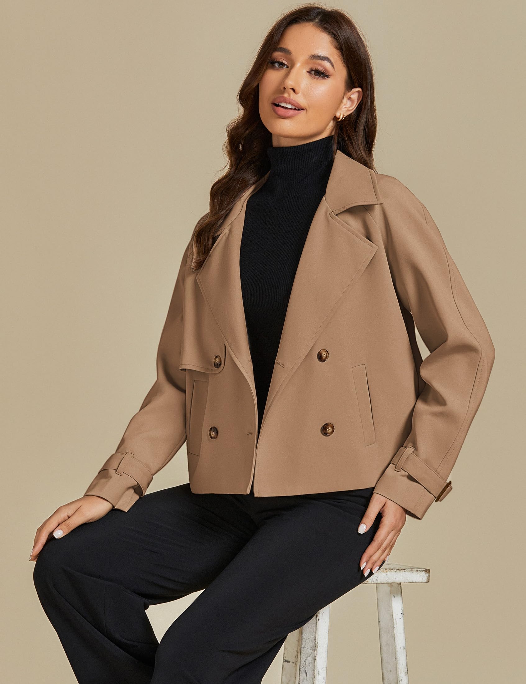 Foto 8 pulgar | Chaqueta Luvamia Para Mujer, Abrigo De Invierno, Camel, Modernos Atuendos De Otoño - Venta Internacional.