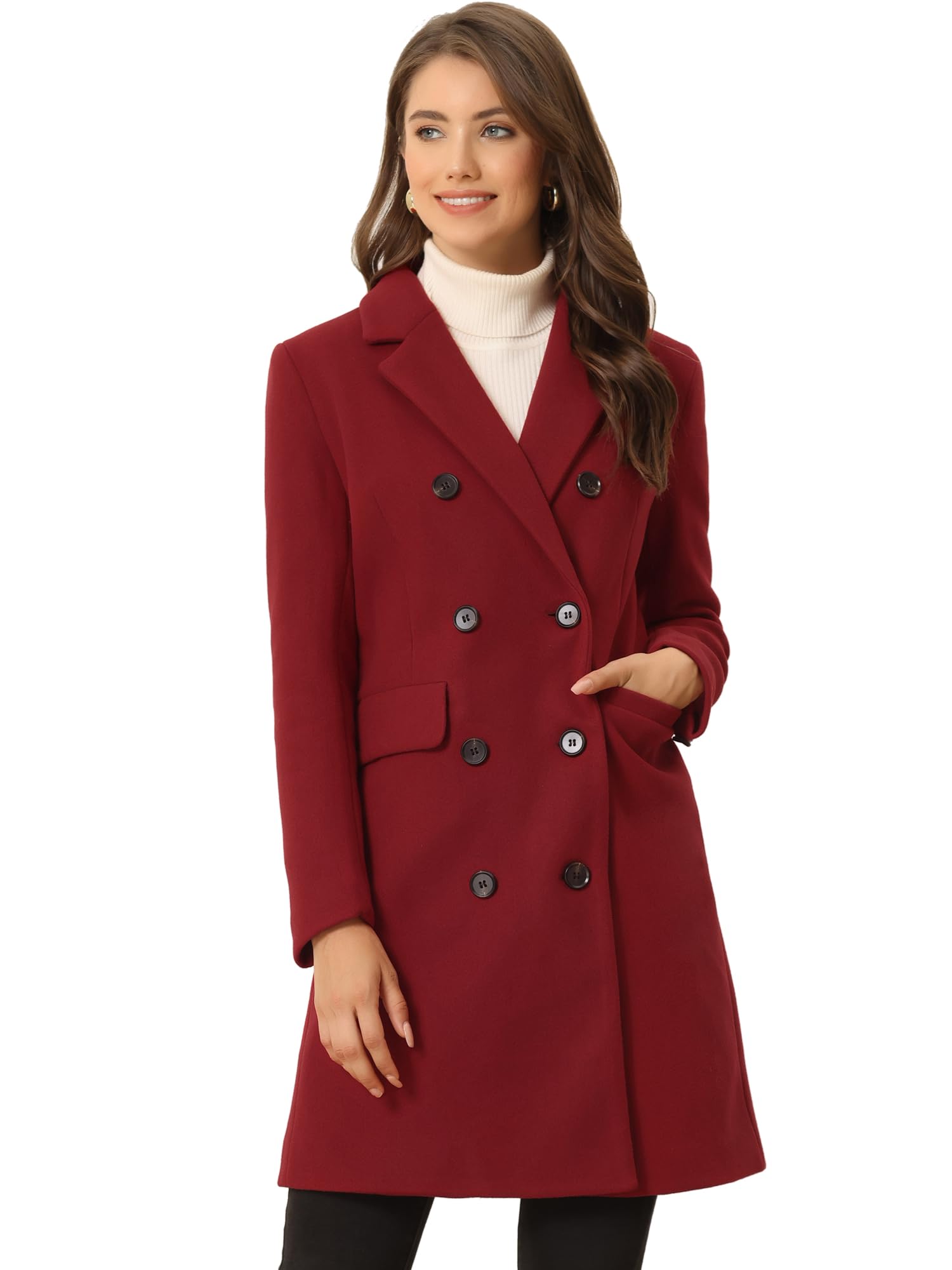 Gabardina Larga Roja para Mujer- Venta Internacional