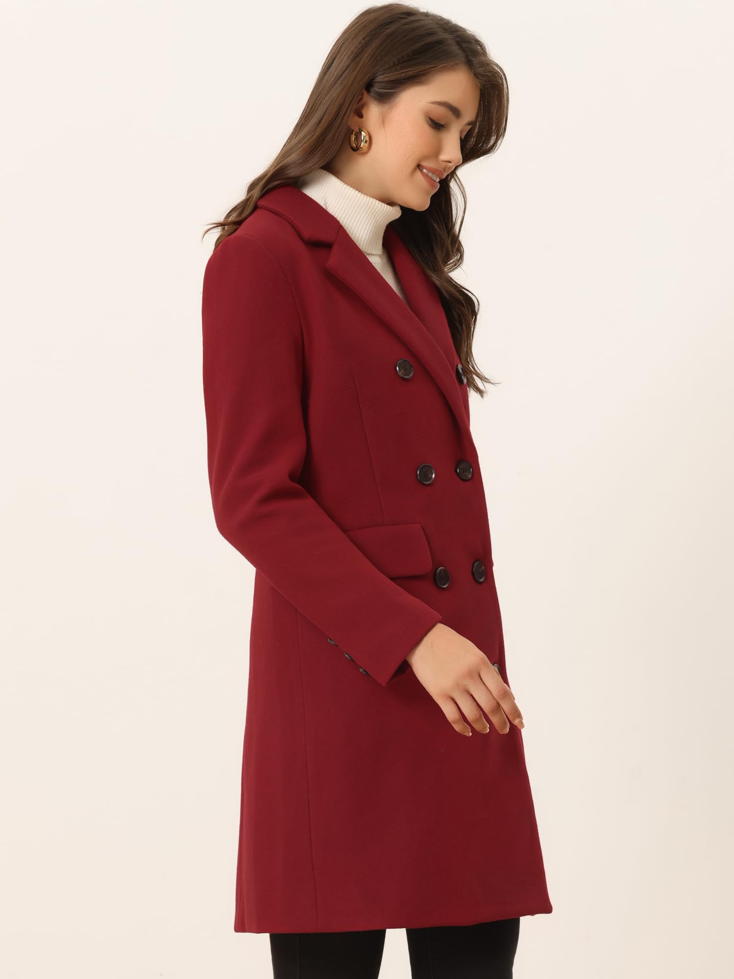 Foto 3 | Gabardina Larga Roja para Mujer- Venta Internacional