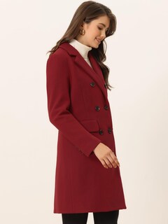 Foto 3 | Gabardina Larga Roja para Mujer- Venta Internacional