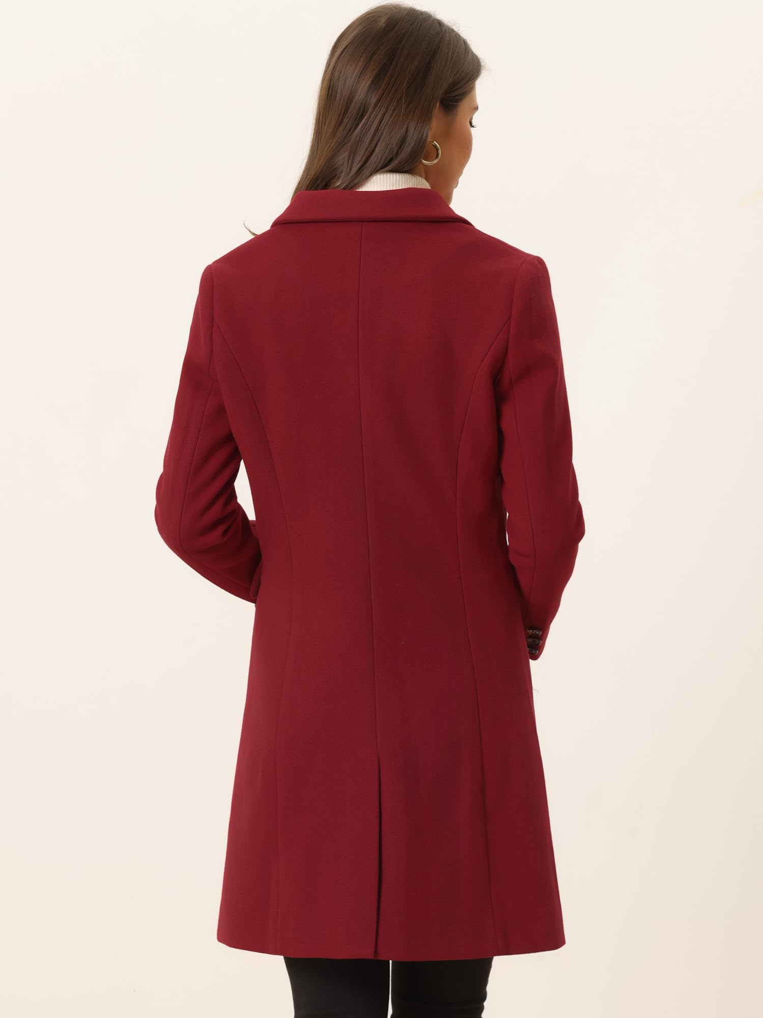 Foto 5 pulgar | Gabardina Larga Roja para Mujer- Venta Internacional