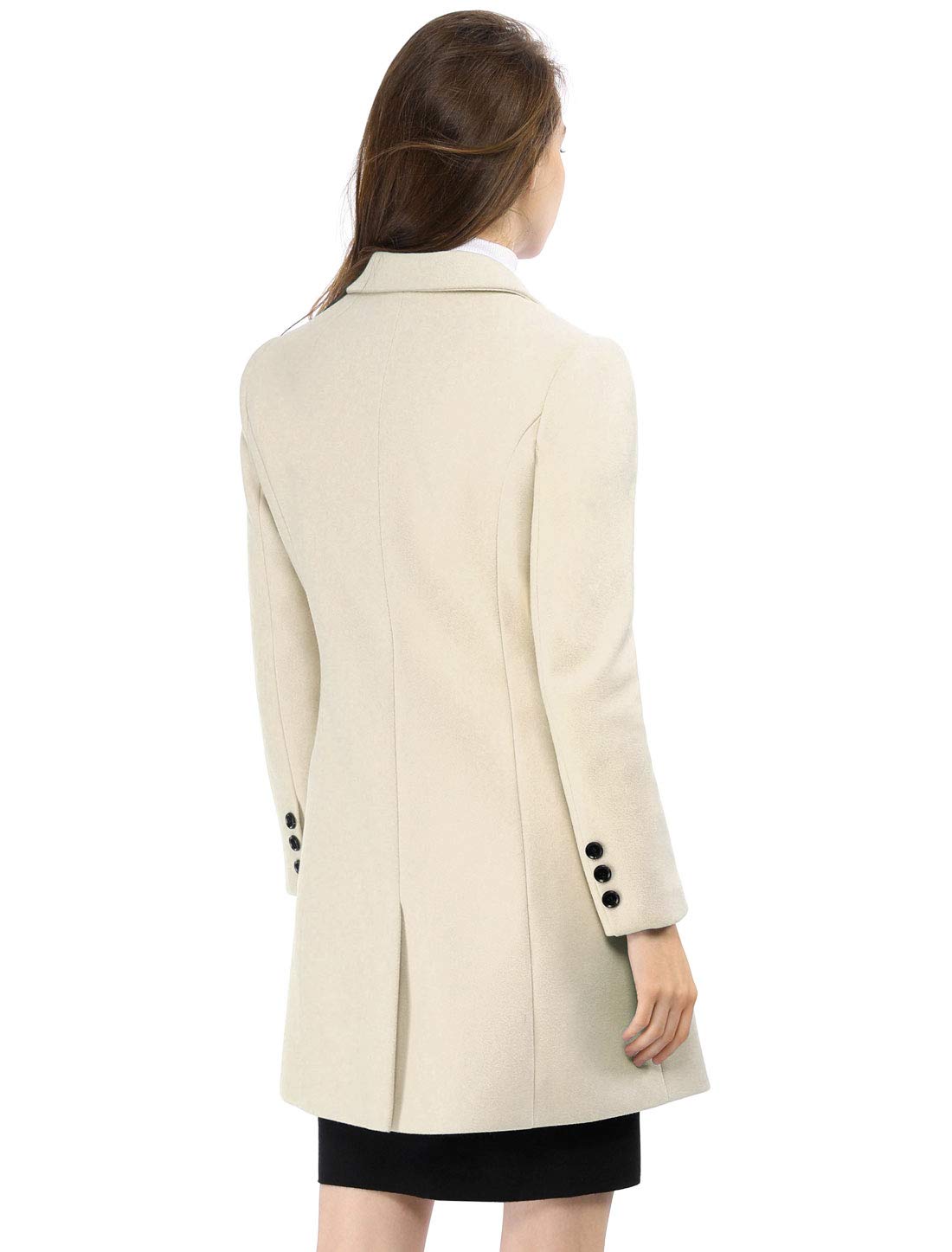 Foto 6 pulgar | Abrigo De Invierno Allegra K Elegante Gabardina Con Solapa Con Muescas, Color Beige M - Venta Internacional.