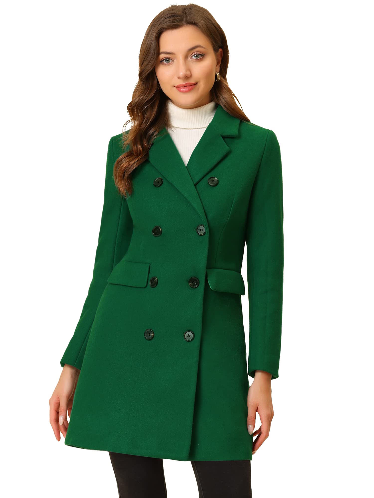 Foto 2 pulgar | Abrigo de Invierno Allegra K Verde para Mujer - Venta Internacional