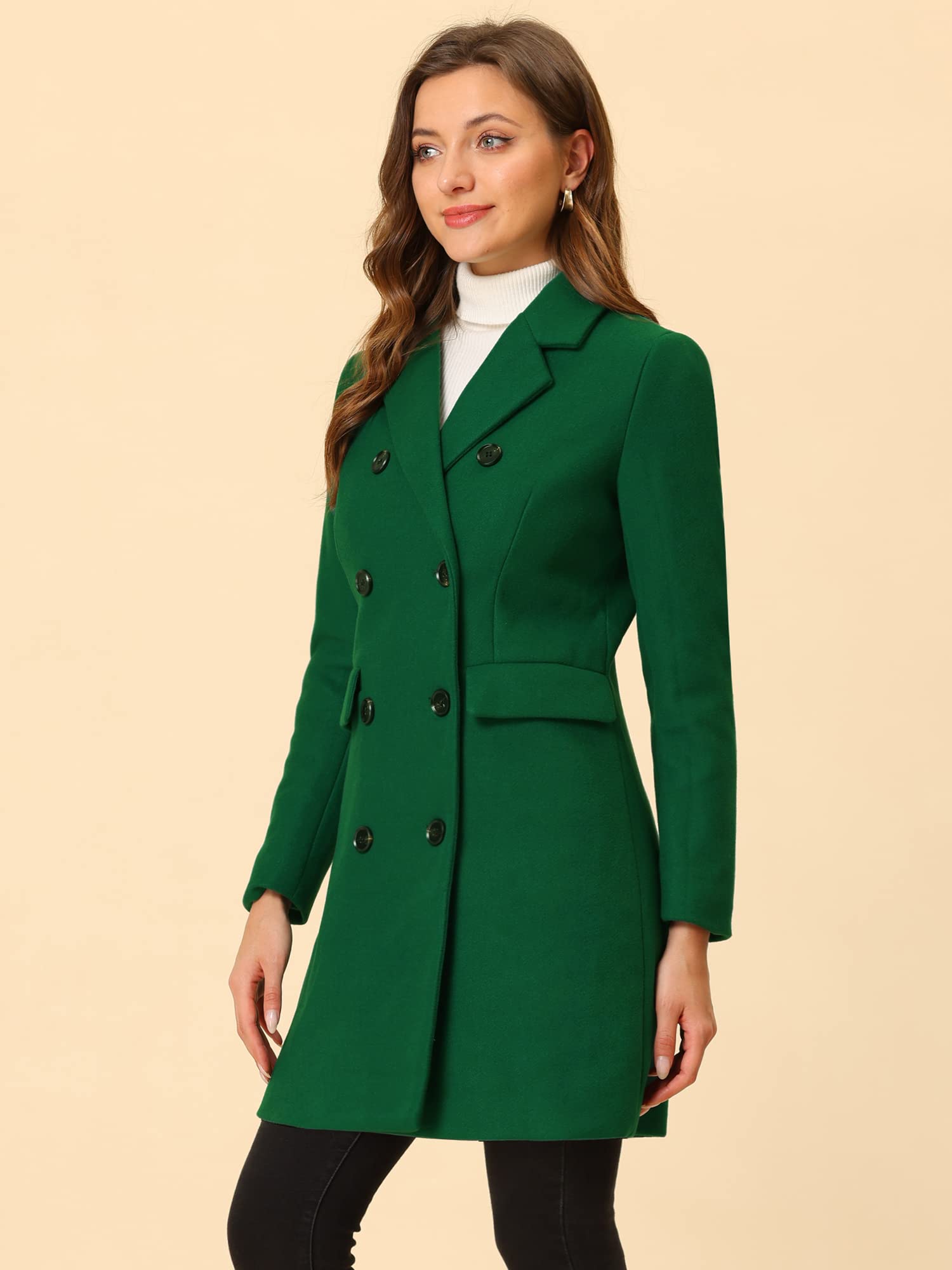 Foto 4 pulgar | Abrigo de Invierno Allegra K Verde para Mujer - Venta Internacional