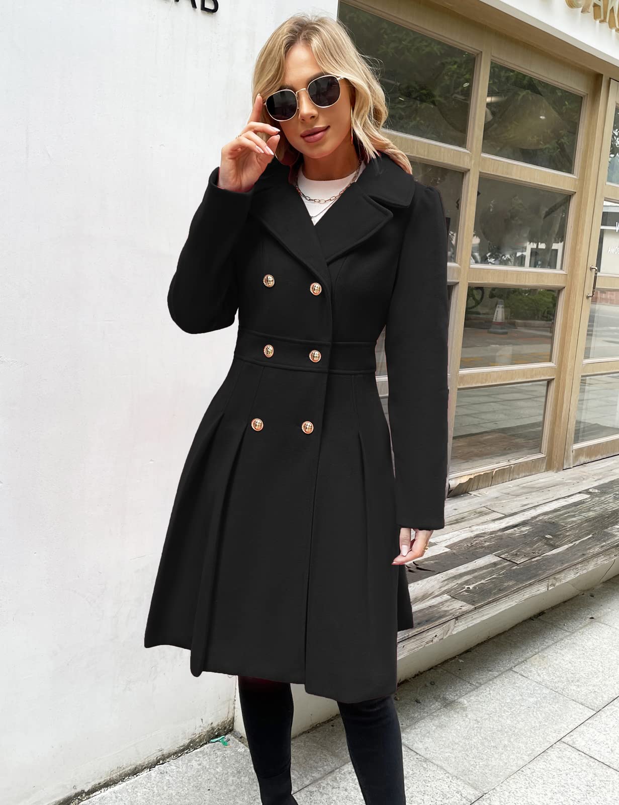 Foto 3 pulgar | Gabardina Grace Karin Para Mujer Con Solapa Y Doble Botonadura Negra - Venta Internacional.