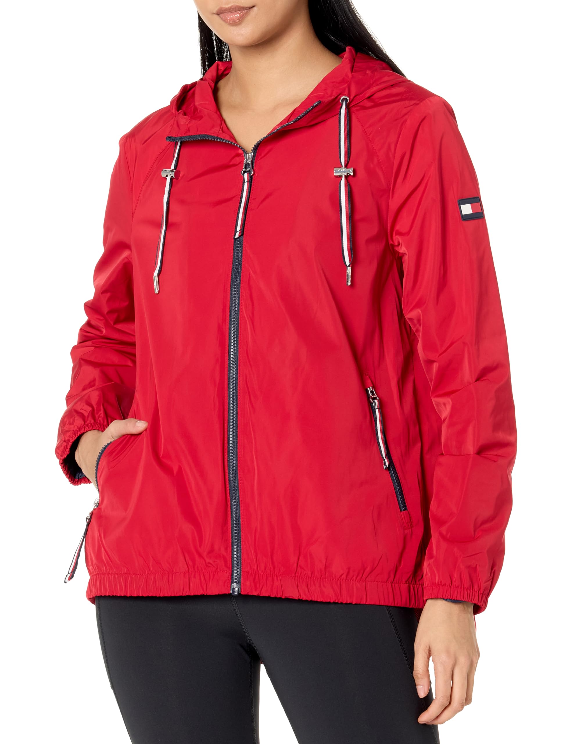 Cortavientos Tommy Hilfiger Para Mujer, Color Rojo, Talla Xl - Venta Internacional.