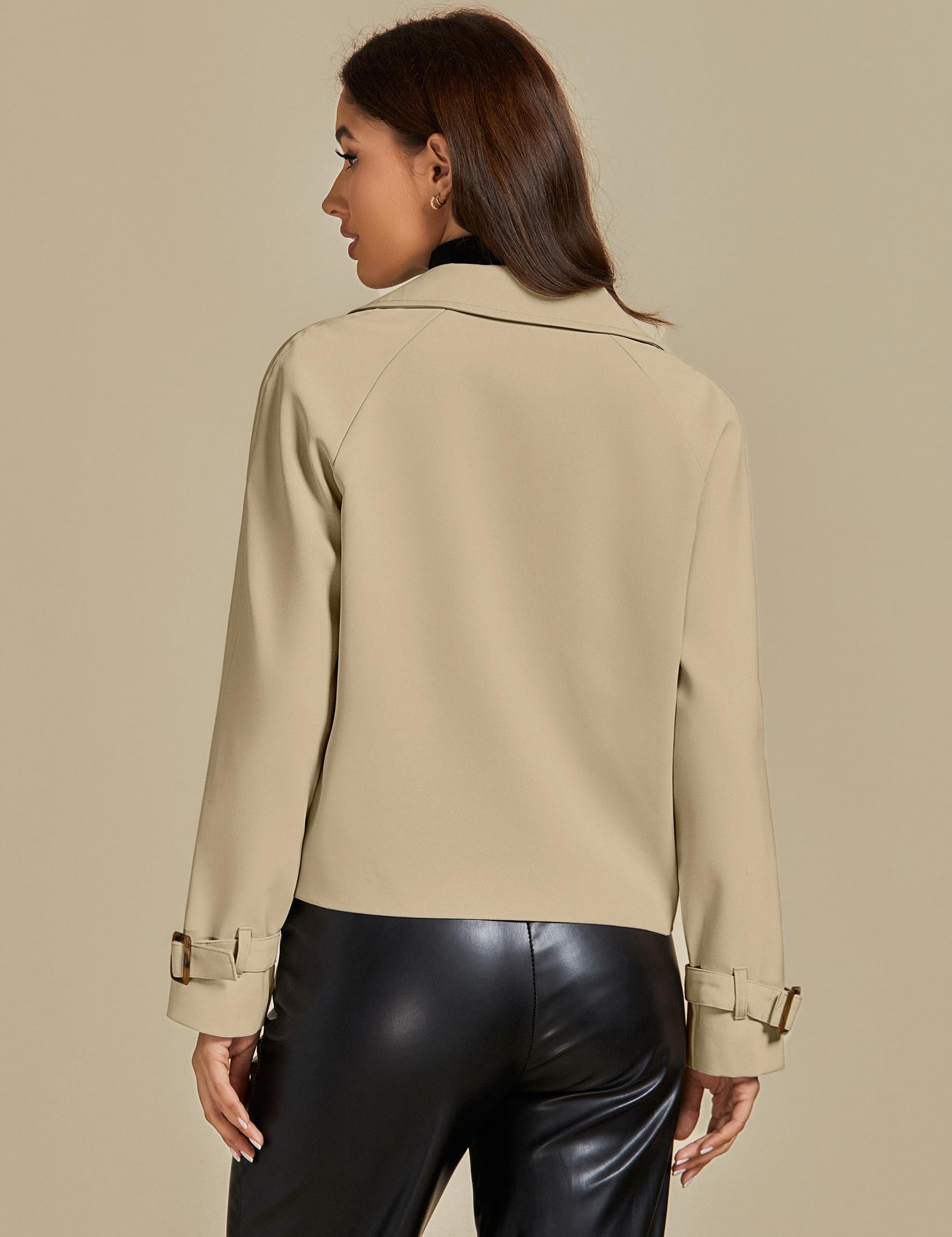 Foto 2 | Gabardina Luvamia Para Mujer, Color Caqui, Poliéster, Doble Botonadura - Venta Internacional.