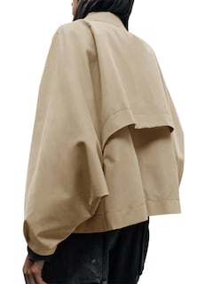 Foto 7 | Gabardina Cicy Bell De Poliéster Recortado De Gran Tamaño Para Mujer - Venta Internacional.