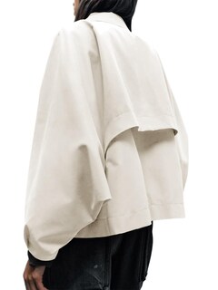 Foto 7 | Gabardina Cicy Bell De Poliéster Recortado De Gran Tamaño Para Mujer - Venta Internacional.