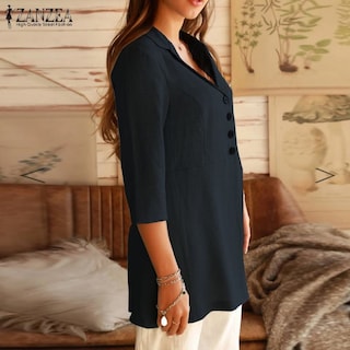 Foto 5 | Venta Internacional - Blazer Mujer Elegante Manga Corta Slim
