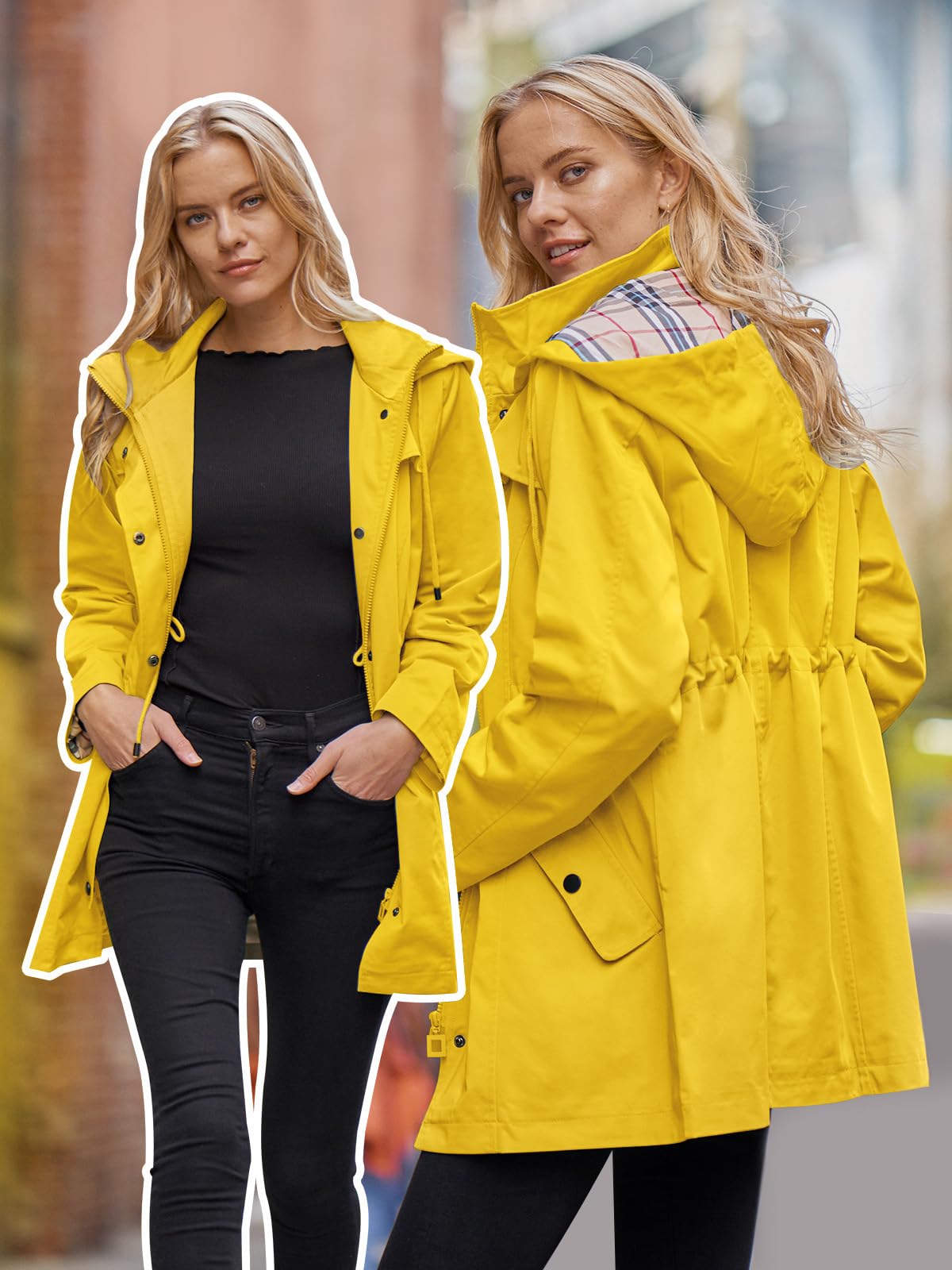 Foto 3 | Chubasquero Saphirose Impermeable Para Mujer, Color Amarillo, Talla L - Venta Internacional.