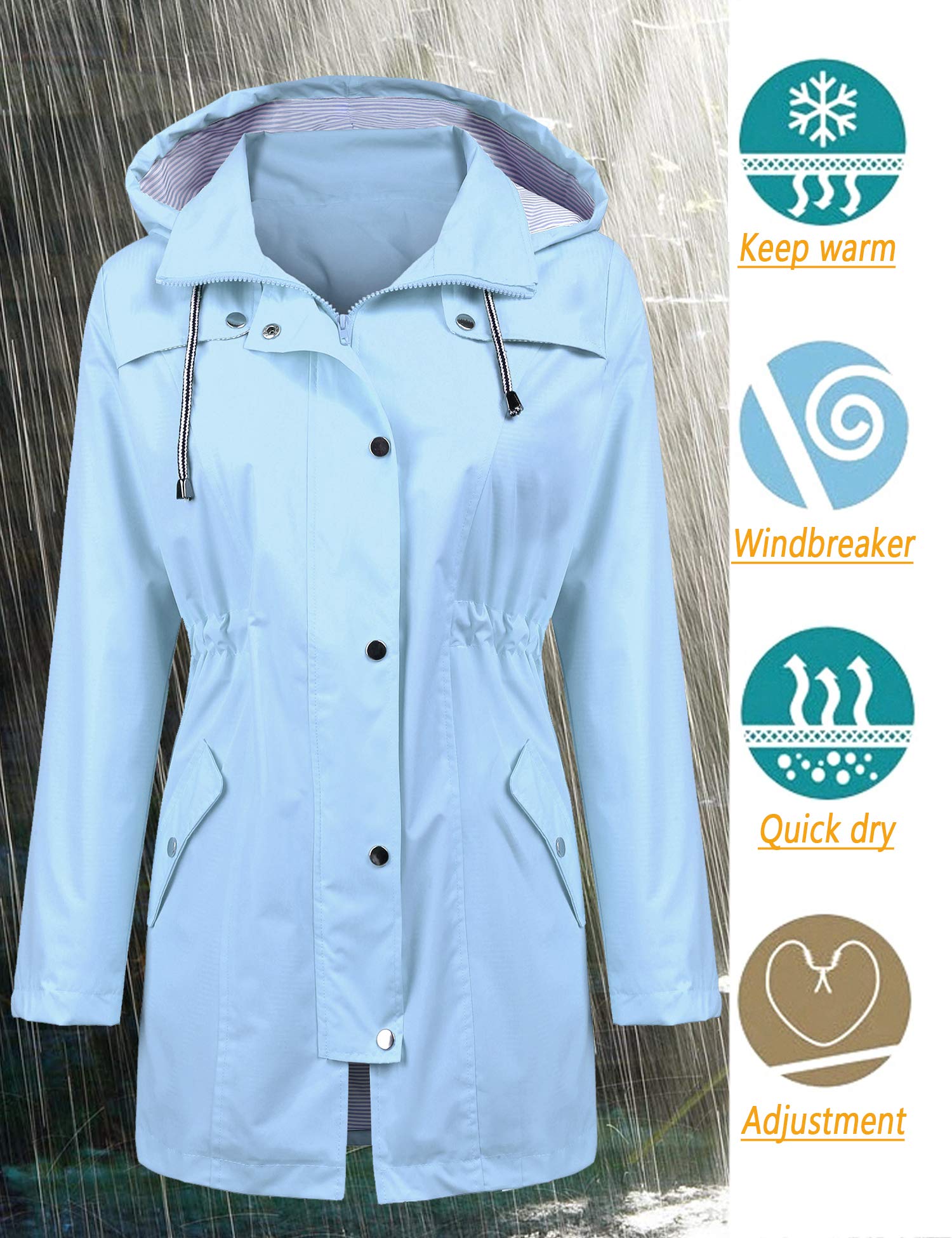 Foto 2 | Chubasquero Lomon Ropa Deportiva Casual Para Mujer Azul Claro - Venta Internacional.