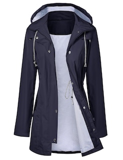 Foto 1 | Chaqueta Impermeable Lomon Para Mujer, Impermeable, Con Capucha, A Rayas, Azul, Xl - Venta Internacional.