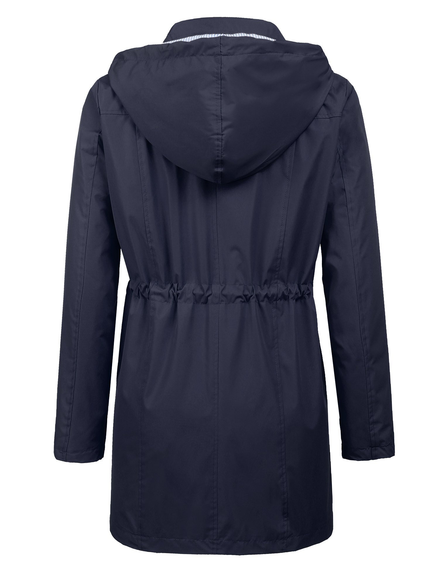 Foto 4 pulgar | Chaqueta Impermeable Lomon Para Mujer, Impermeable, Con Capucha, A Rayas, Azul, Xl - Venta Internacional.