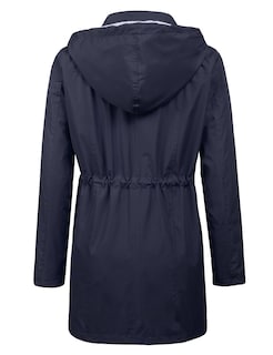 Foto 3 | Chaqueta Impermeable Lomon Para Mujer, Impermeable, Con Capucha, A Rayas, Azul, Xl - Venta Internacional.