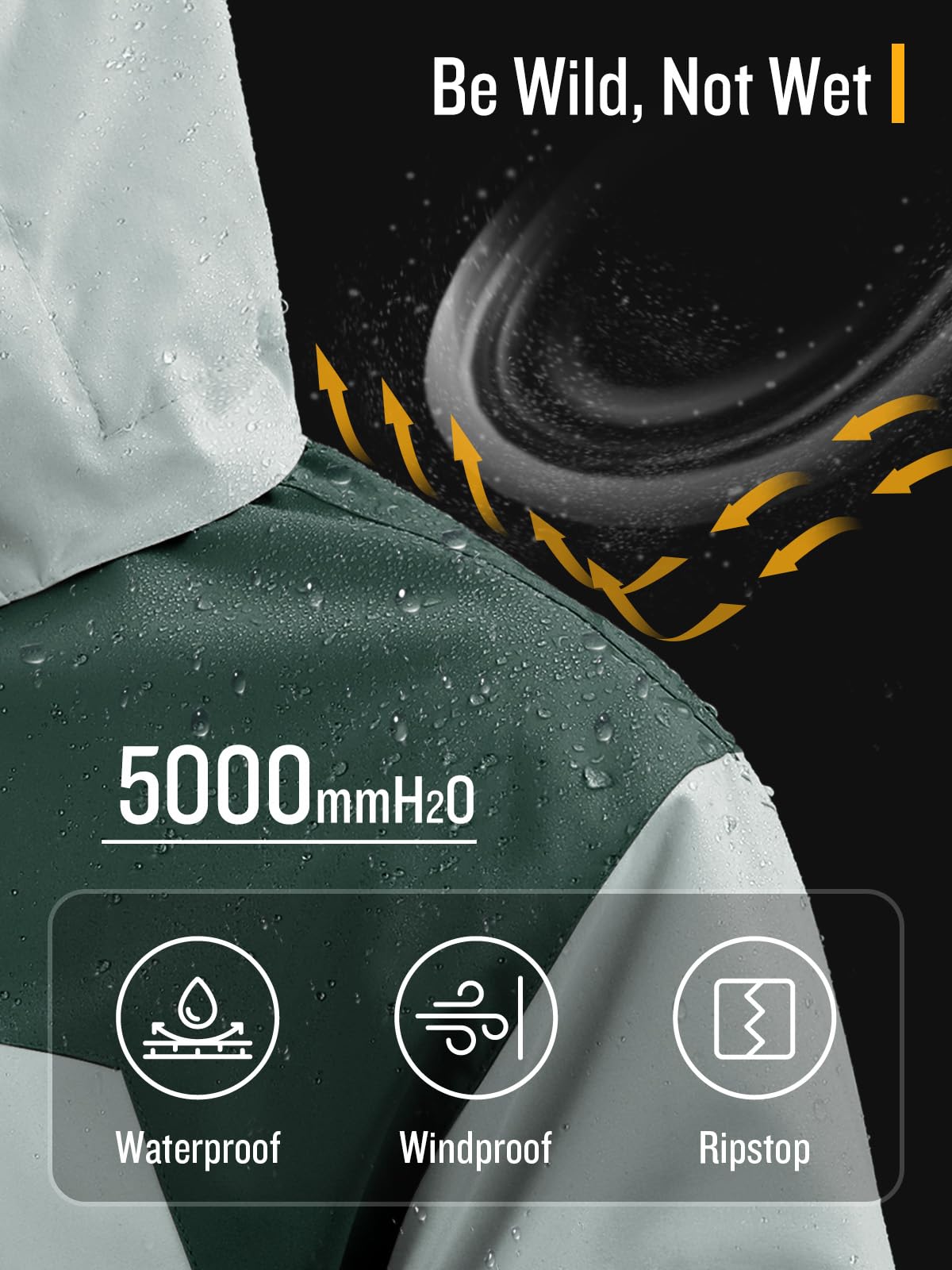 Foto 2 | Chubasquero Saphirose Impermeable Para Mujer Con Capucha Gris M - Venta Internacional.