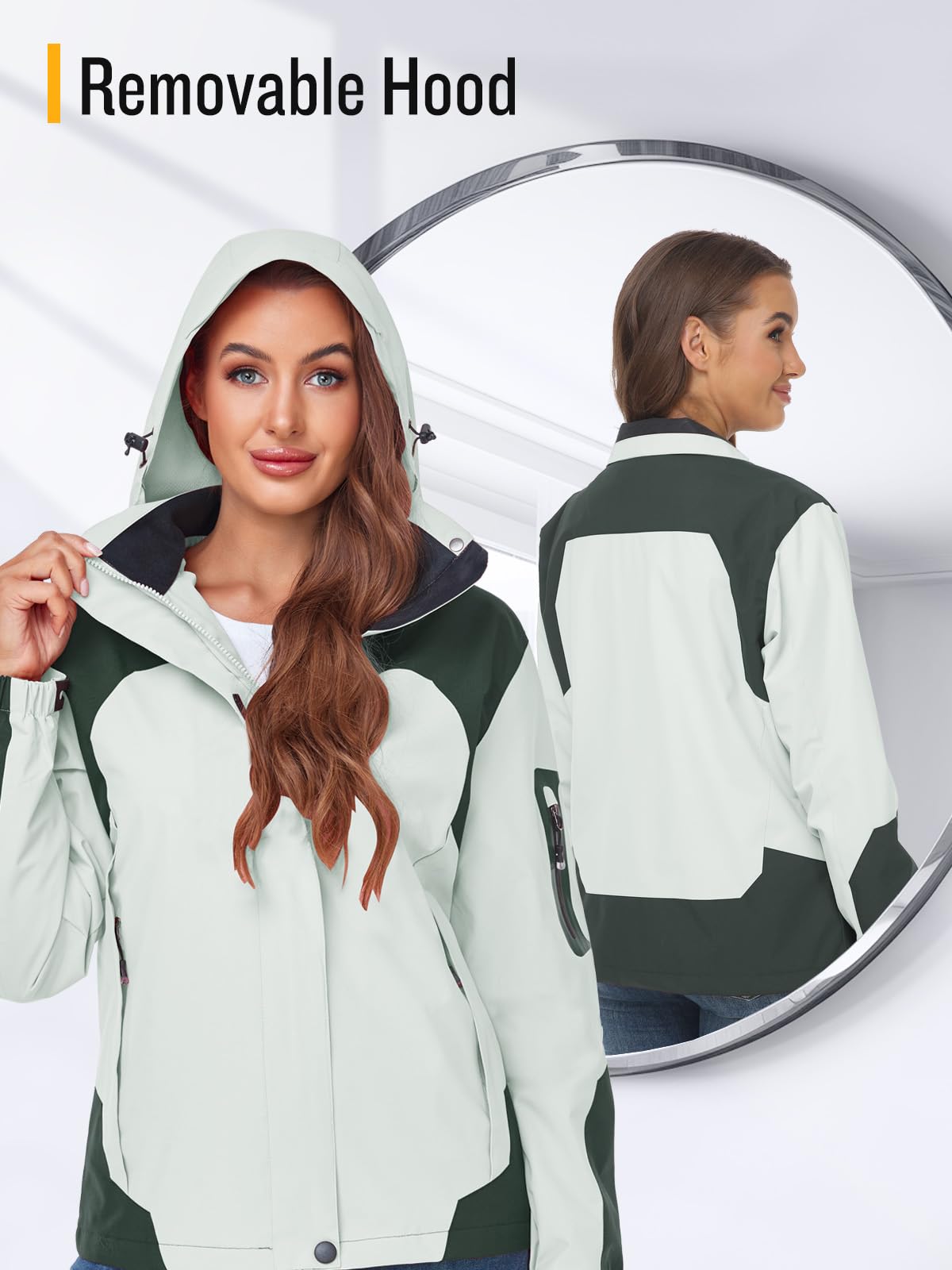 Foto 5 pulgar | Chubasquero Saphirose Impermeable Para Mujer Con Capucha Gris M - Venta Internacional.