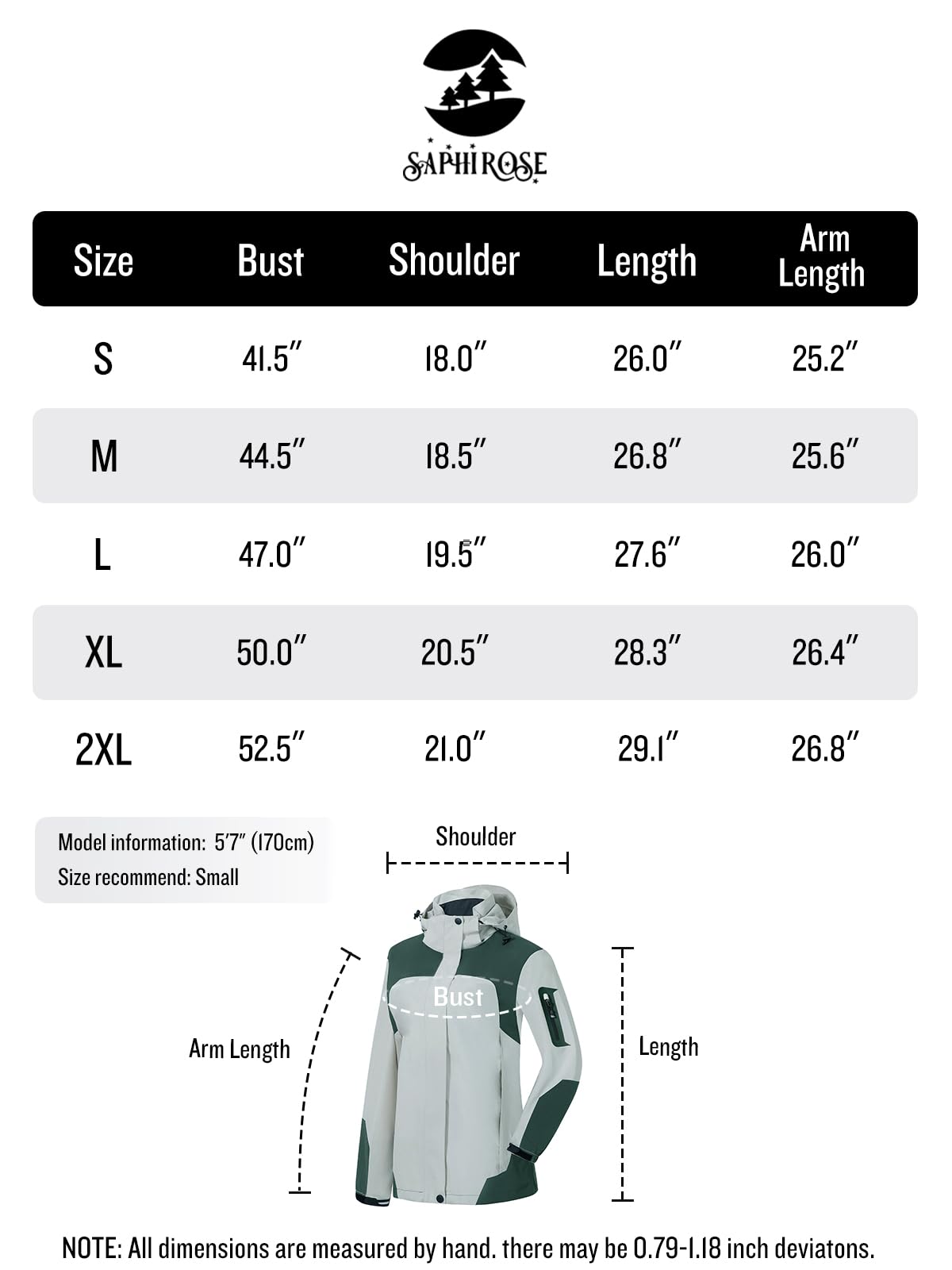 Foto 7 pulgar | Chubasquero Saphirose Impermeable Para Mujer Con Capucha Gris M - Venta Internacional.