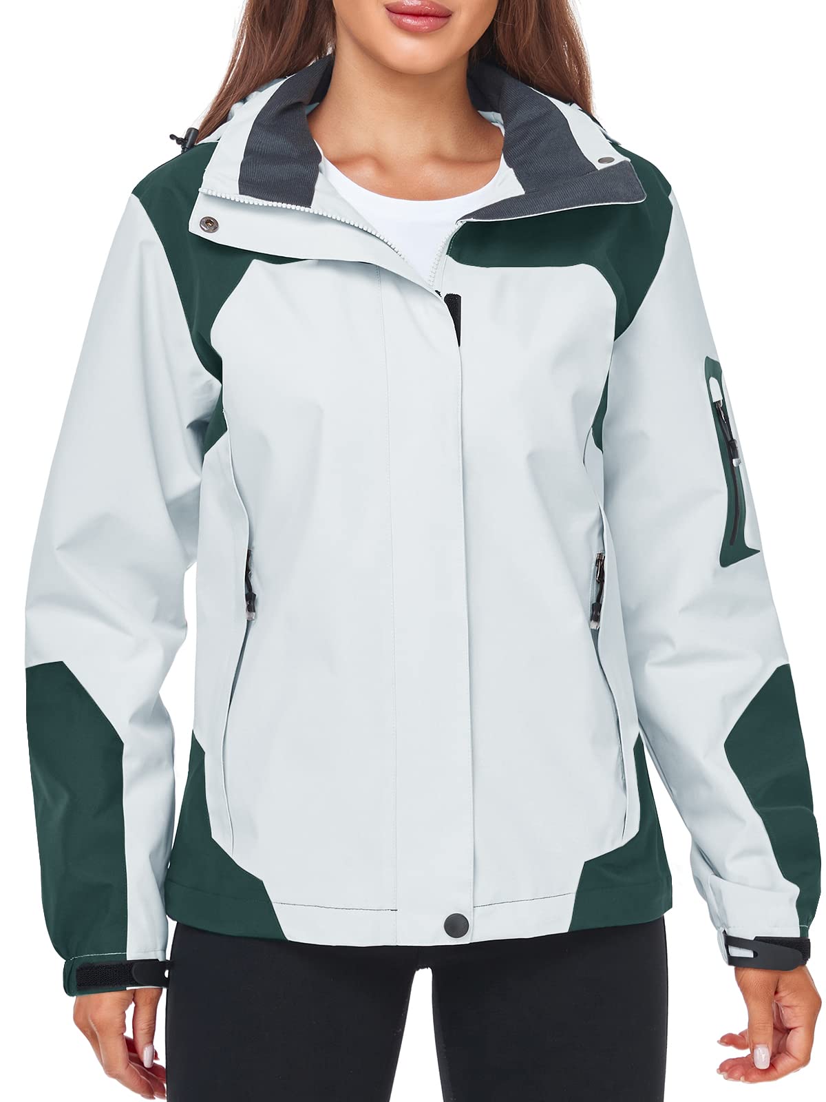 Foto 7 | Chubasquero Saphirose Impermeable Para Mujer Con Capucha Gris M - Venta Internacional.
