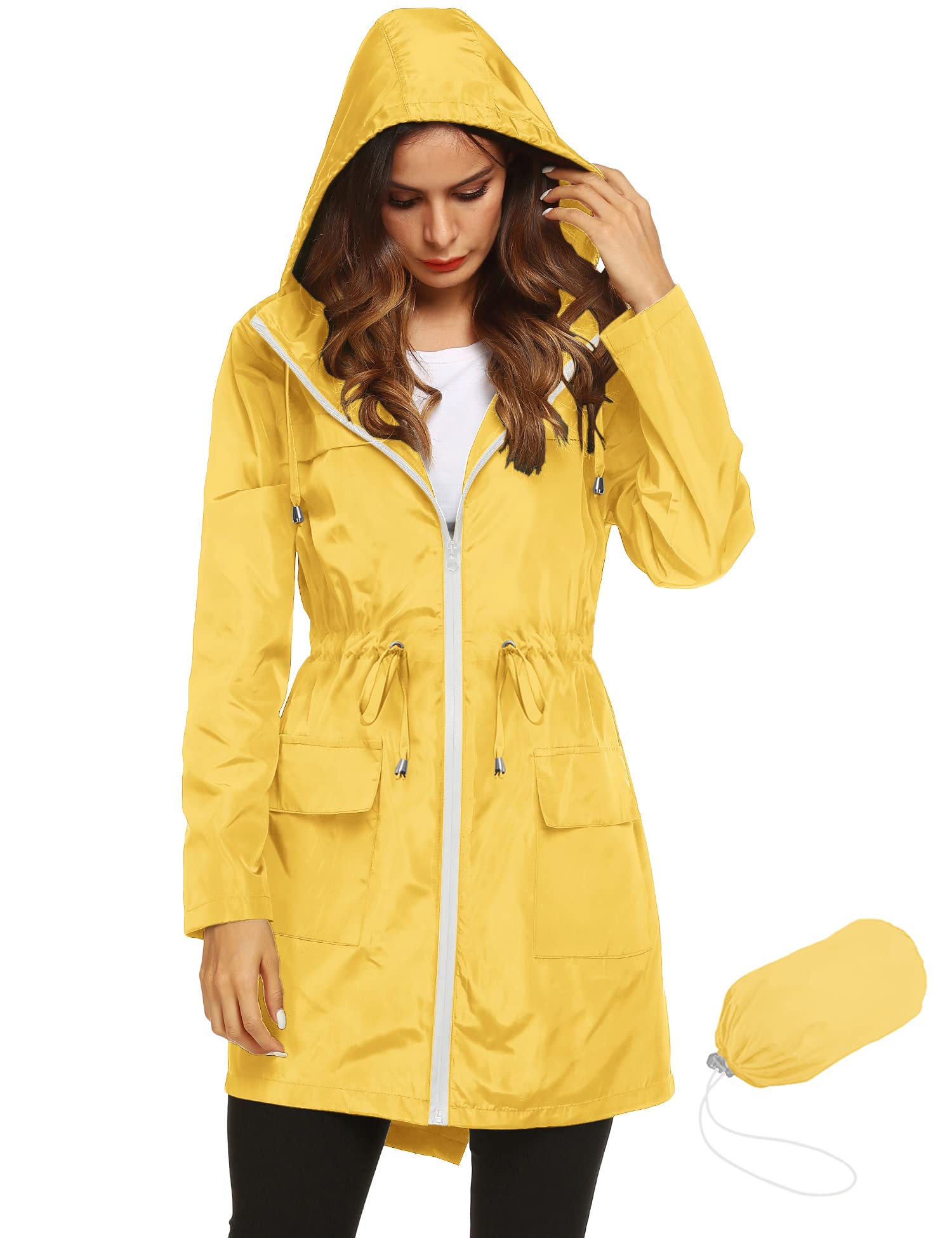 Foto 2 pulgar | Chubasquero Lomon Ligero E Impermeable Para Mujer Amarillo M - Venta Internacional.