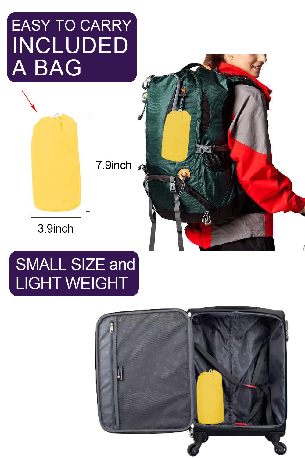 Foto 5 pulgar | Chubasquero Lomon Ligero E Impermeable Para Mujer Amarillo M - Venta Internacional.