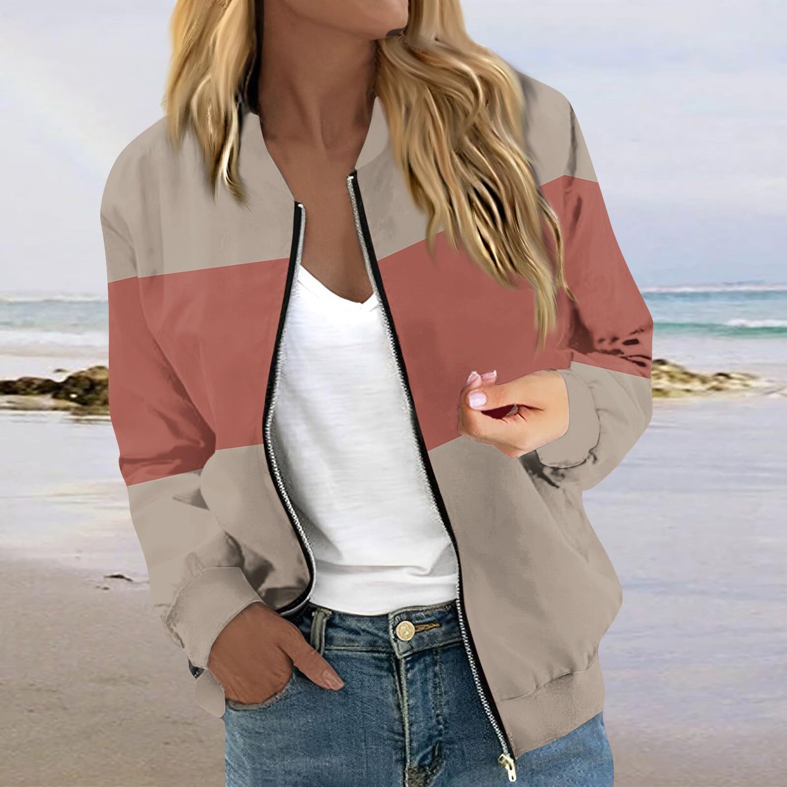 Foto 3 pulgar | Chaqueta Bomber Cotecram Lightning Deals Para Mujer J Khaki Xxl - Venta Internacional.