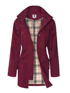 Foto 1 | Chaqueta Impermeable Saphirose Para Mujer Con Capucha Larga, Color Burdeos, Talla Xl - Venta Internacional.