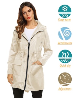 Foto 2 | Chubasquero Lomon, Ligero E Impermeable Para Mujer, Color Beige S - Venta Internacional.