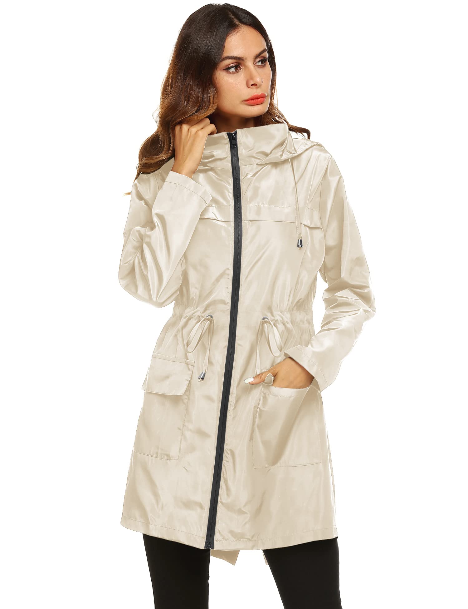 Foto 4 pulgar | Chubasquero Lomon, Ligero E Impermeable Para Mujer, Color Beige S - Venta Internacional.