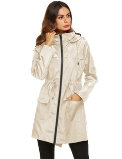 Foto 3 | Chubasquero Lomon, Ligero E Impermeable Para Mujer, Color Beige S - Venta Internacional.