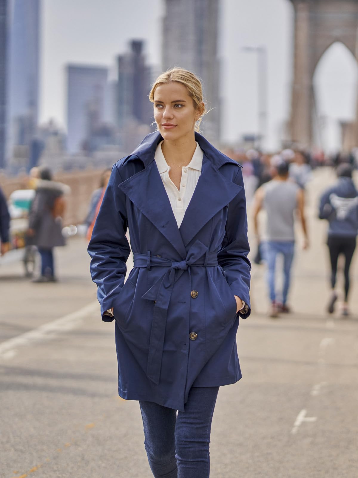 Foto 7 pulgar | Gabardina Saphirose Para Mujer, Resistente Al Agua, Con Capucha Extraíble - Venta Internacional.