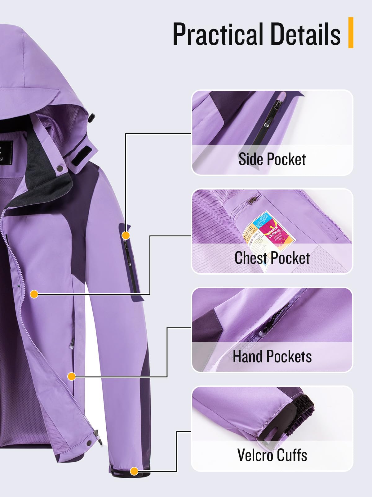 Foto 5 | Chubasquero Saphirose Impermeable Para Mujer, Color Morado, Xxl - Venta Internacional.