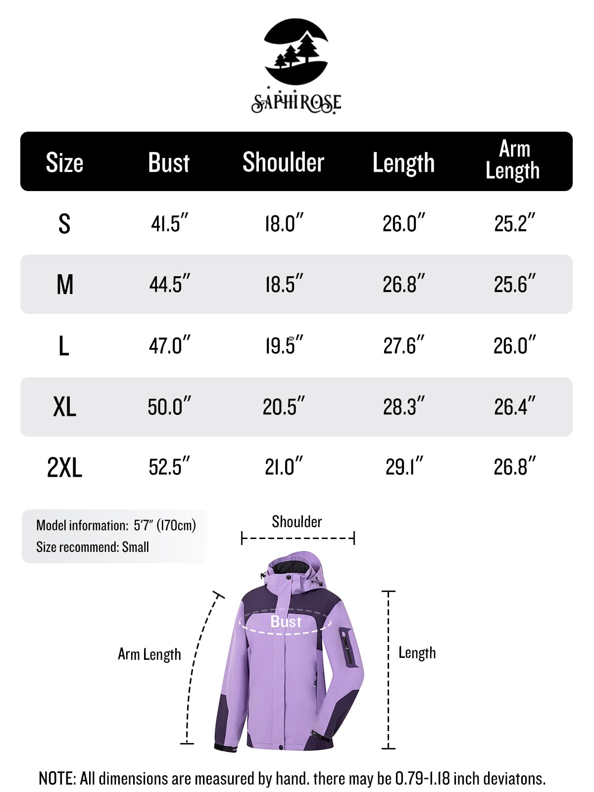 Foto 6 | Chubasquero Saphirose Impermeable Para Mujer, Color Morado, Xxl - Venta Internacional.