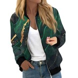 Chaqueta Bomber Cotecram Lightning Deals Para Mujer, Talla Grande, Verde - Venta Internacional.