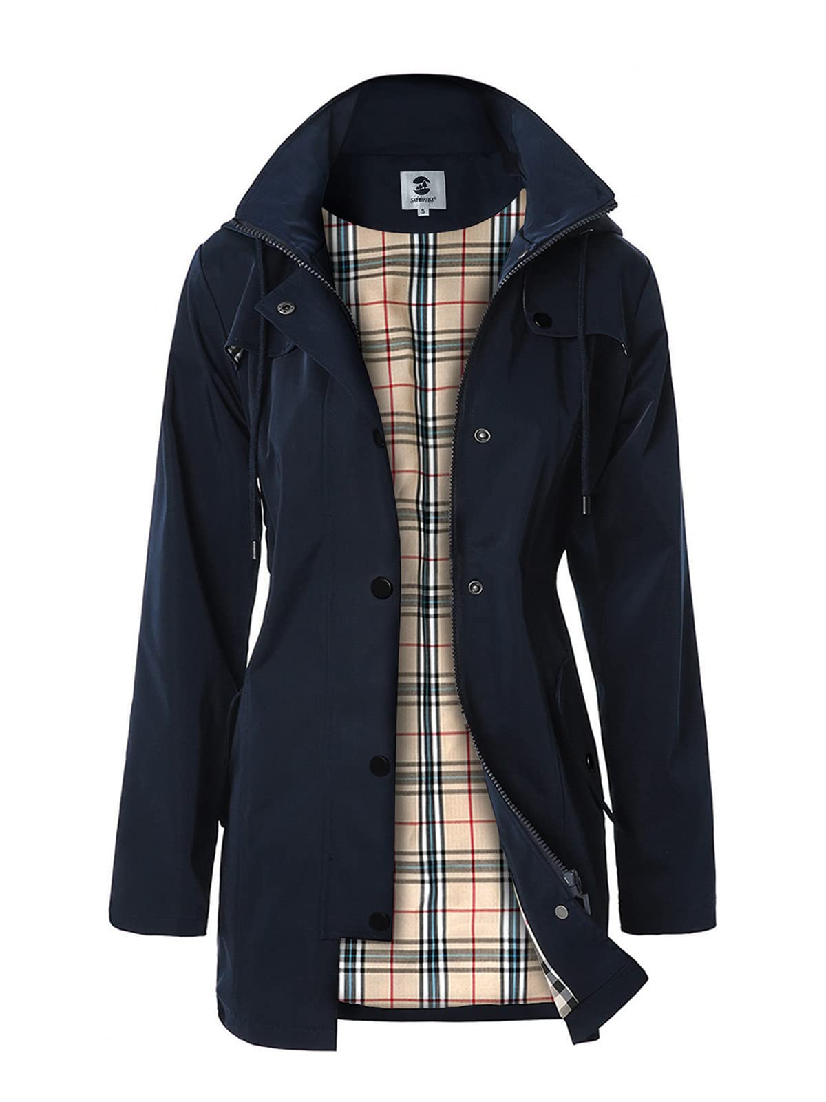 Foto 1 | Chubasquero Saphirose Para Mujer Con Capucha Larga, Color Azul Marino - Venta Internacional.
